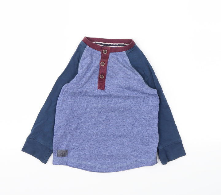 Next Boys Blue Houndstooth Basic T-Shirt Size 2 Years