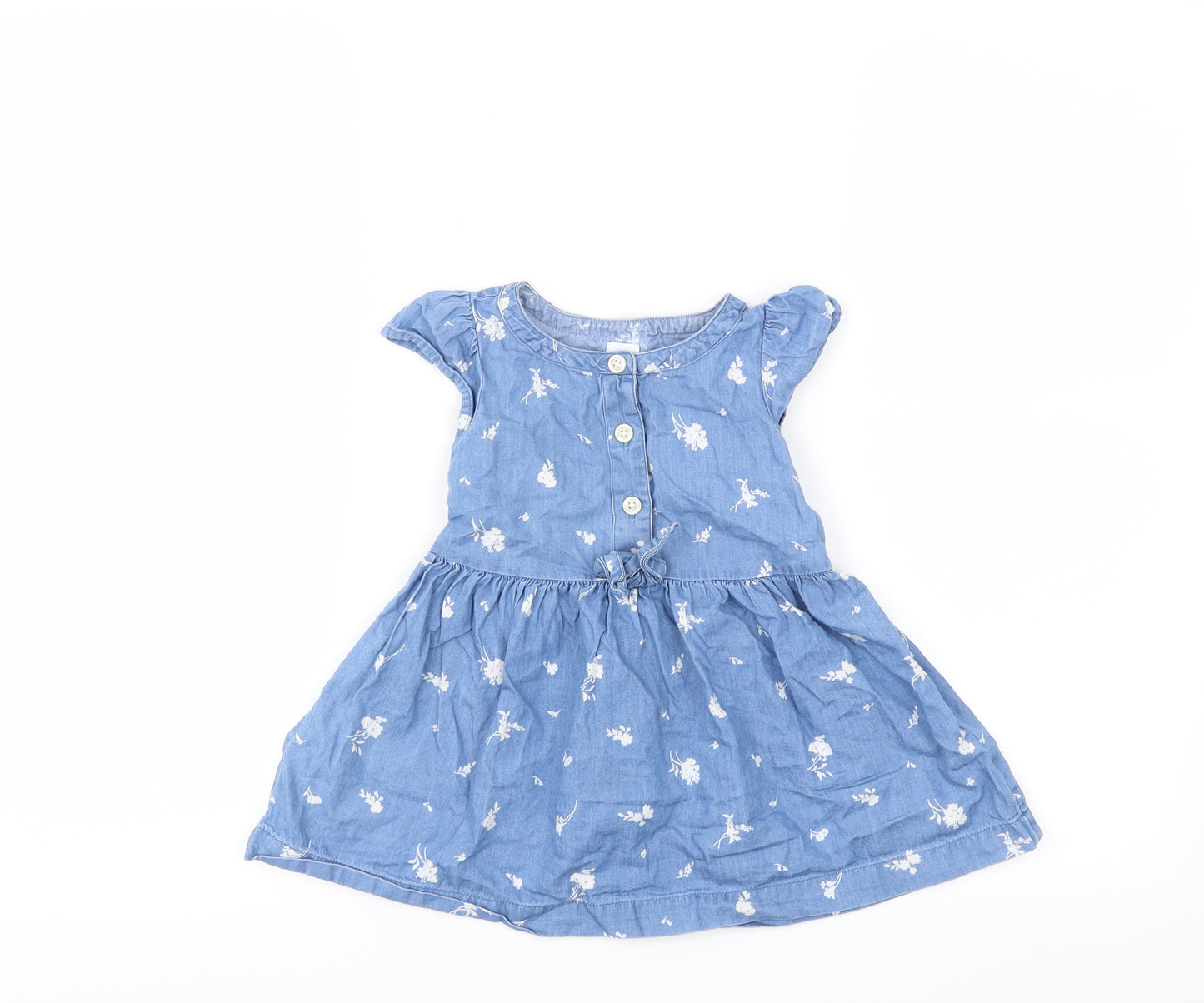 Gap Girls Blue Floral  Fit & Flare  Size 18-24 Months