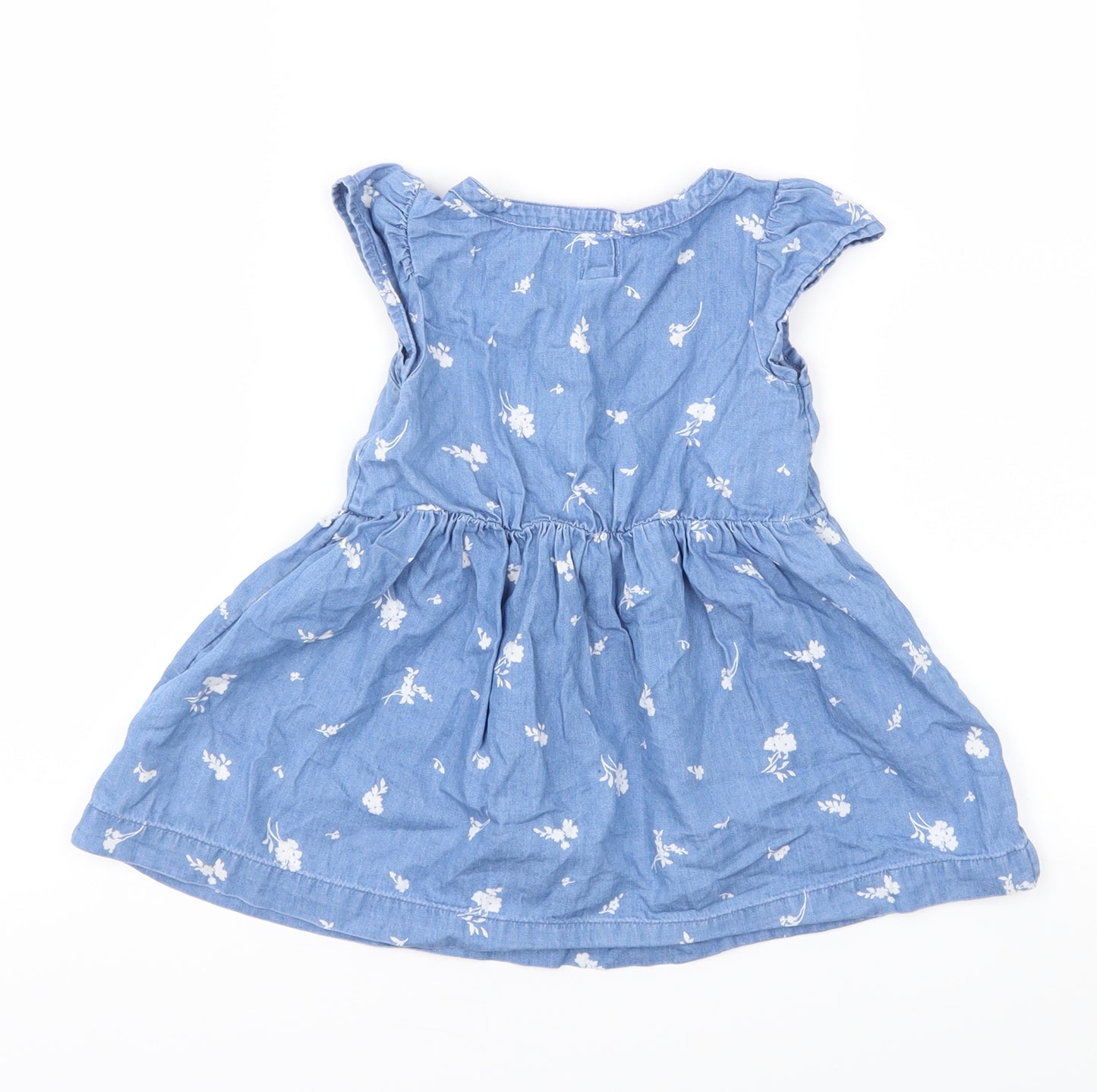 Gap Girls Blue Floral  Fit & Flare  Size 18-24 Months