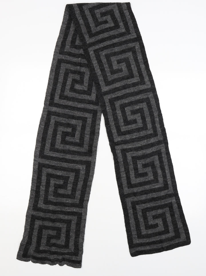 Preworn Mens Grey Geometric  Scarf  One Size