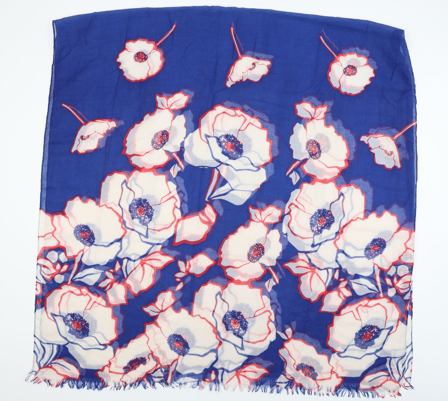 Preworn Womens Blue Floral   Shawl/Wrap