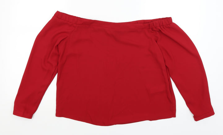 New Look Womens Red Basic T-Shirt Size 12