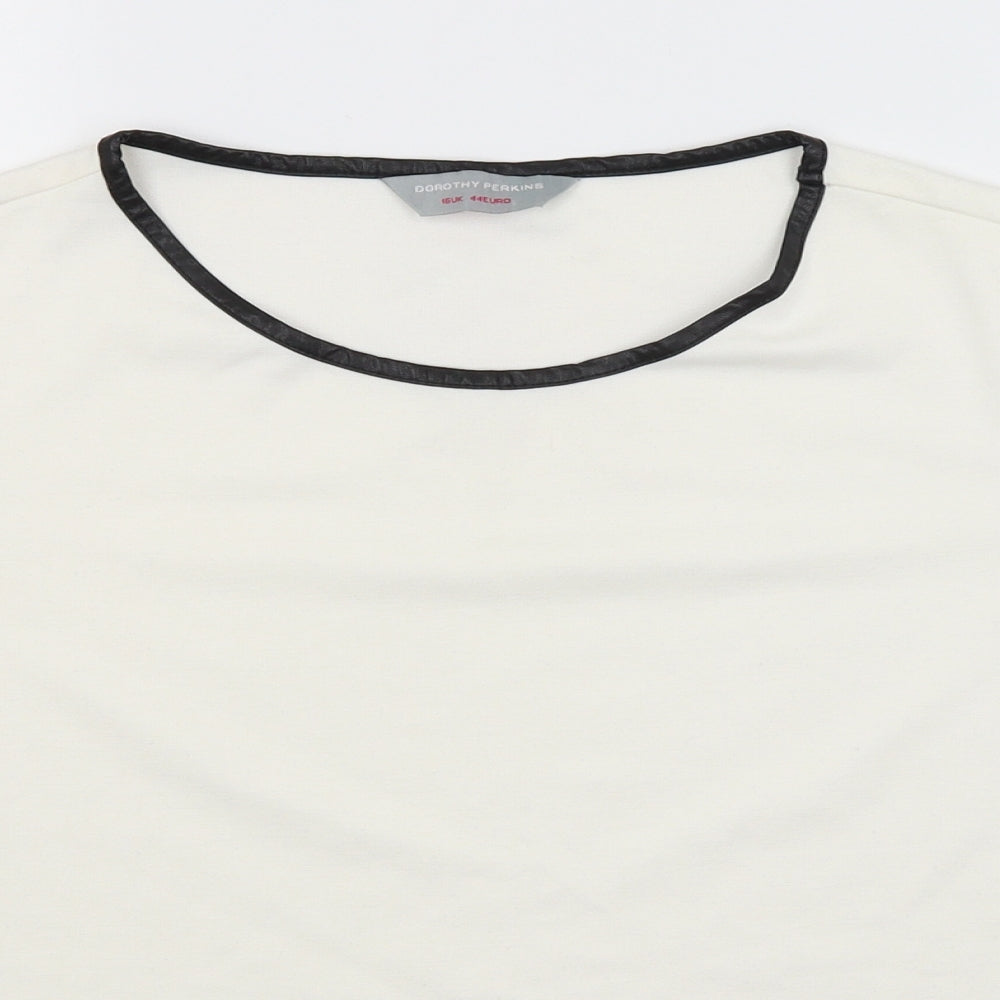 Dorothy Perkins Womens White   Basic T-Shirt Size 16