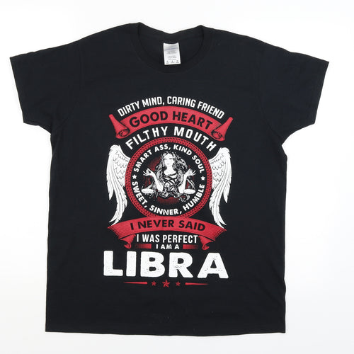Gildan Womens Black   Basic T-Shirt Size M  - Libra