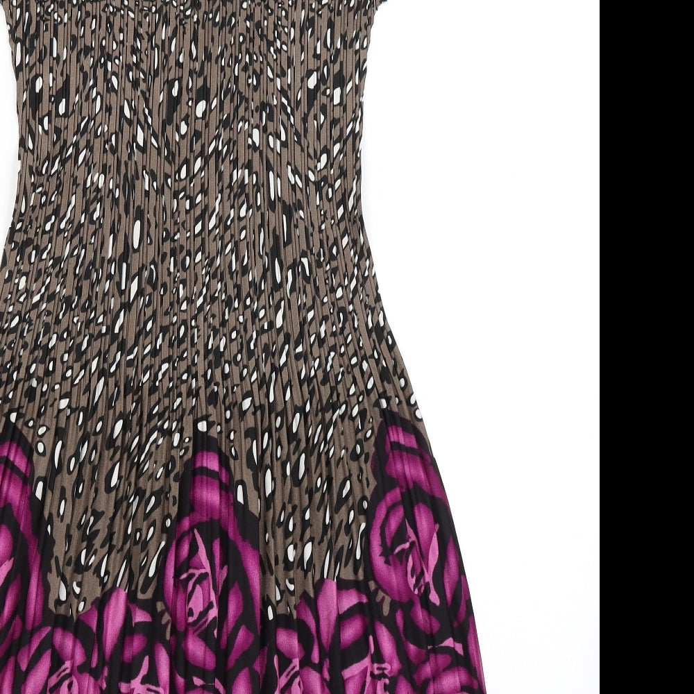 Claudia C Womens Brown Animal Print  Bodycon  Size L