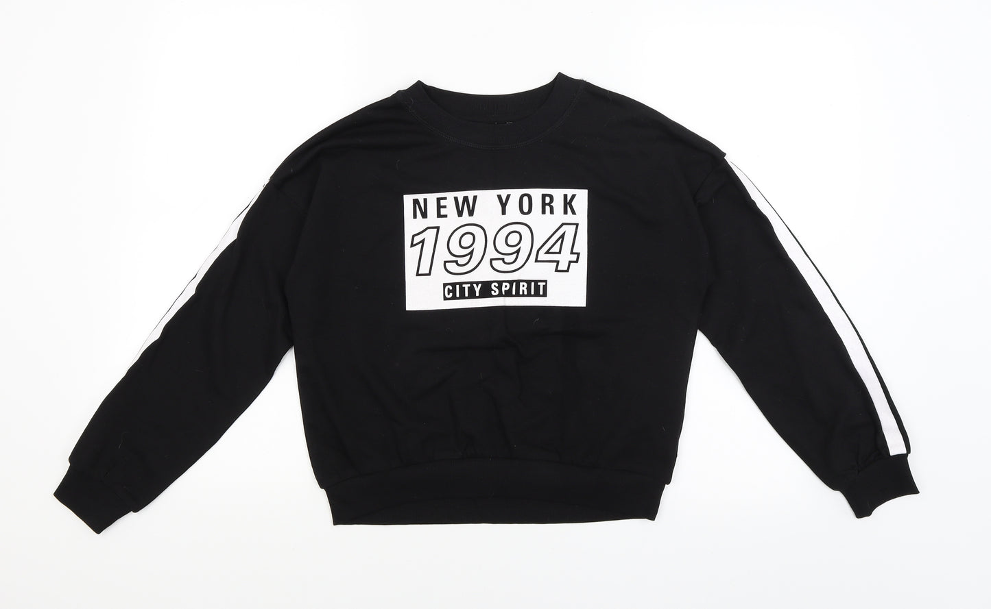 H&M Girls Black   Pullover Sweatshirt Size 11-12 Years  - New York