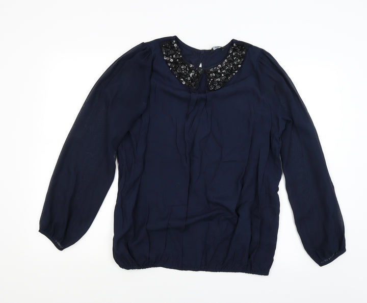 F&F Womens Blue Basic Blouse Size 14