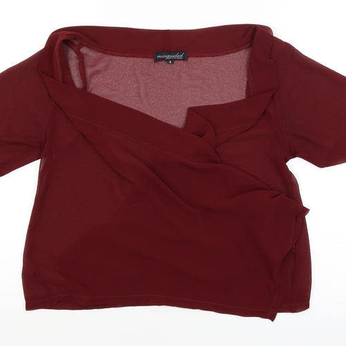 Missguided Womens Red   Wrap T-Shirt Size 8