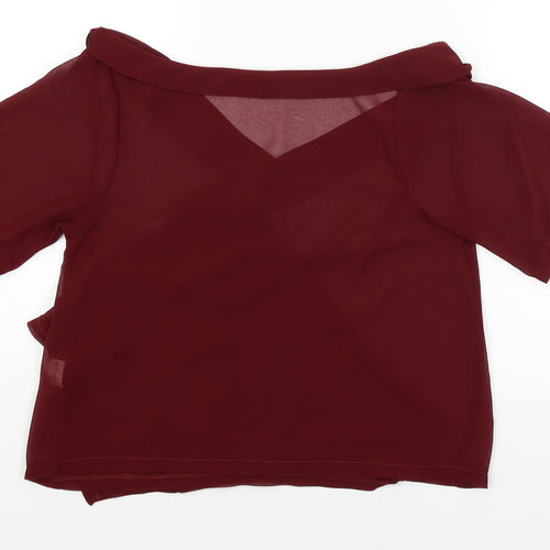 Missguided Womens Red   Wrap T-Shirt Size 8