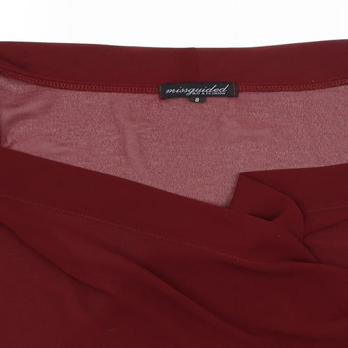 Missguided Womens Red   Wrap T-Shirt Size 8