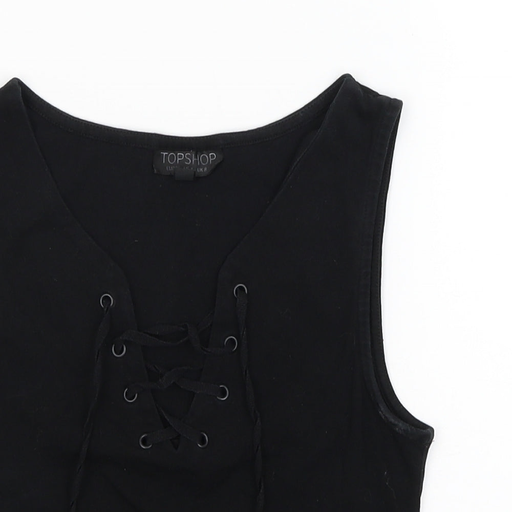 Topshop Womens Black   Cropped Tank Size 8