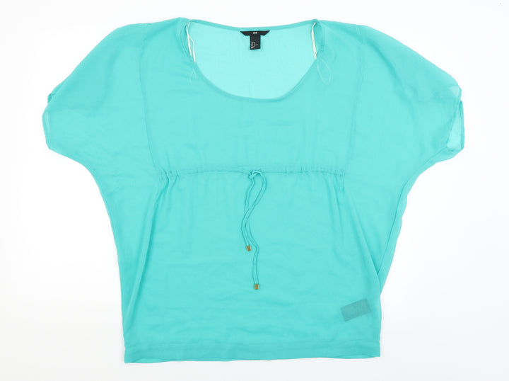 H&M Womens Green   Basic T-Shirt Size 8