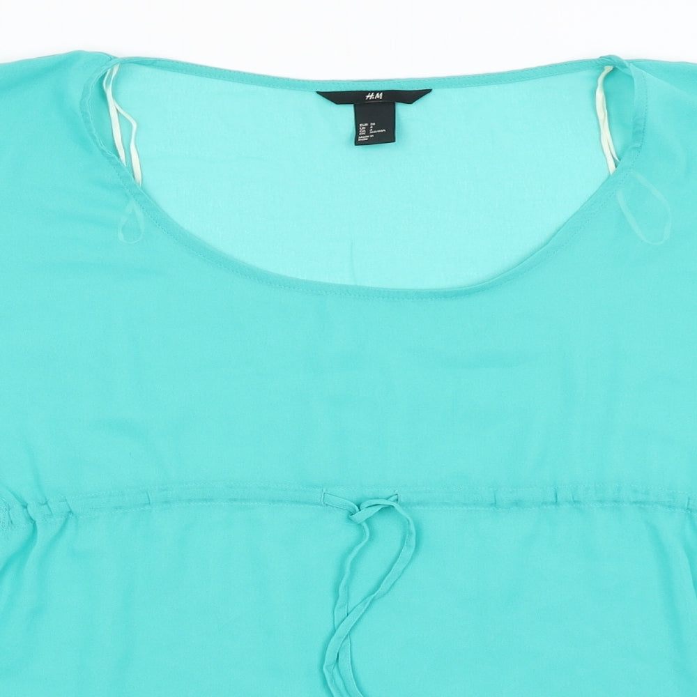 H&M Womens Green   Basic T-Shirt Size 8
