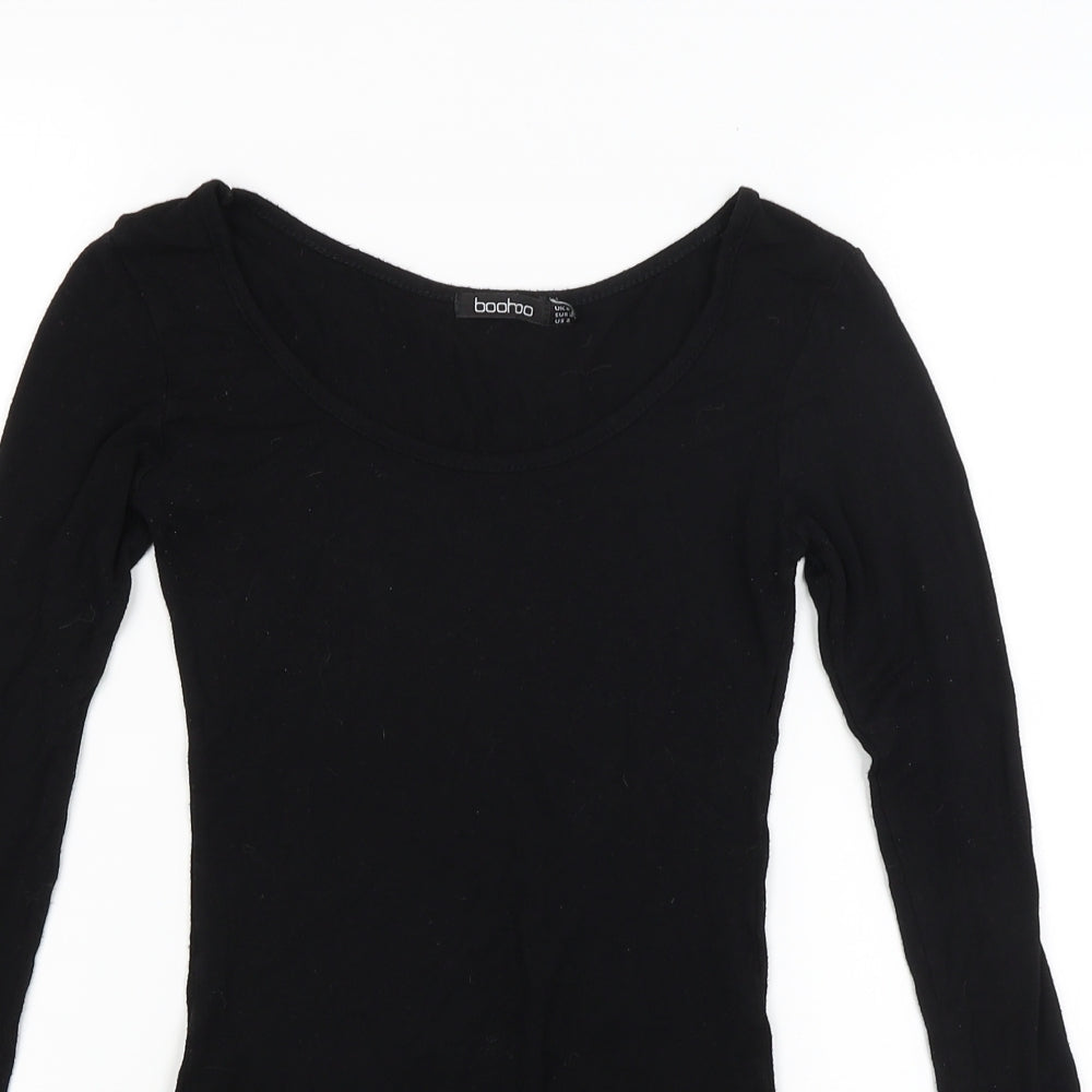 Boohoo Womens Black   Bodysuit One-Piece Size 6