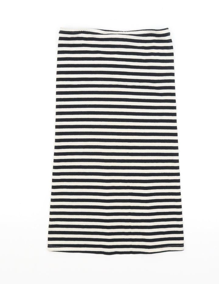 Topshop Womens Black Striped  Tunic T-Shirt Size 8