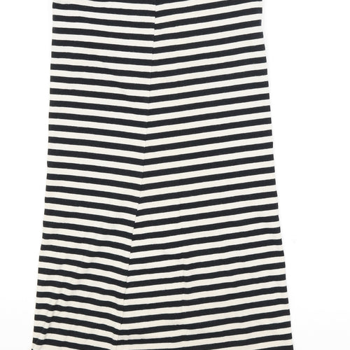 Topshop Womens Black Striped  Tunic T-Shirt Size 8