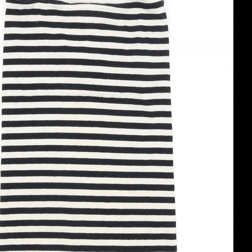 Topshop Womens Black Striped  Tunic T-Shirt Size 8