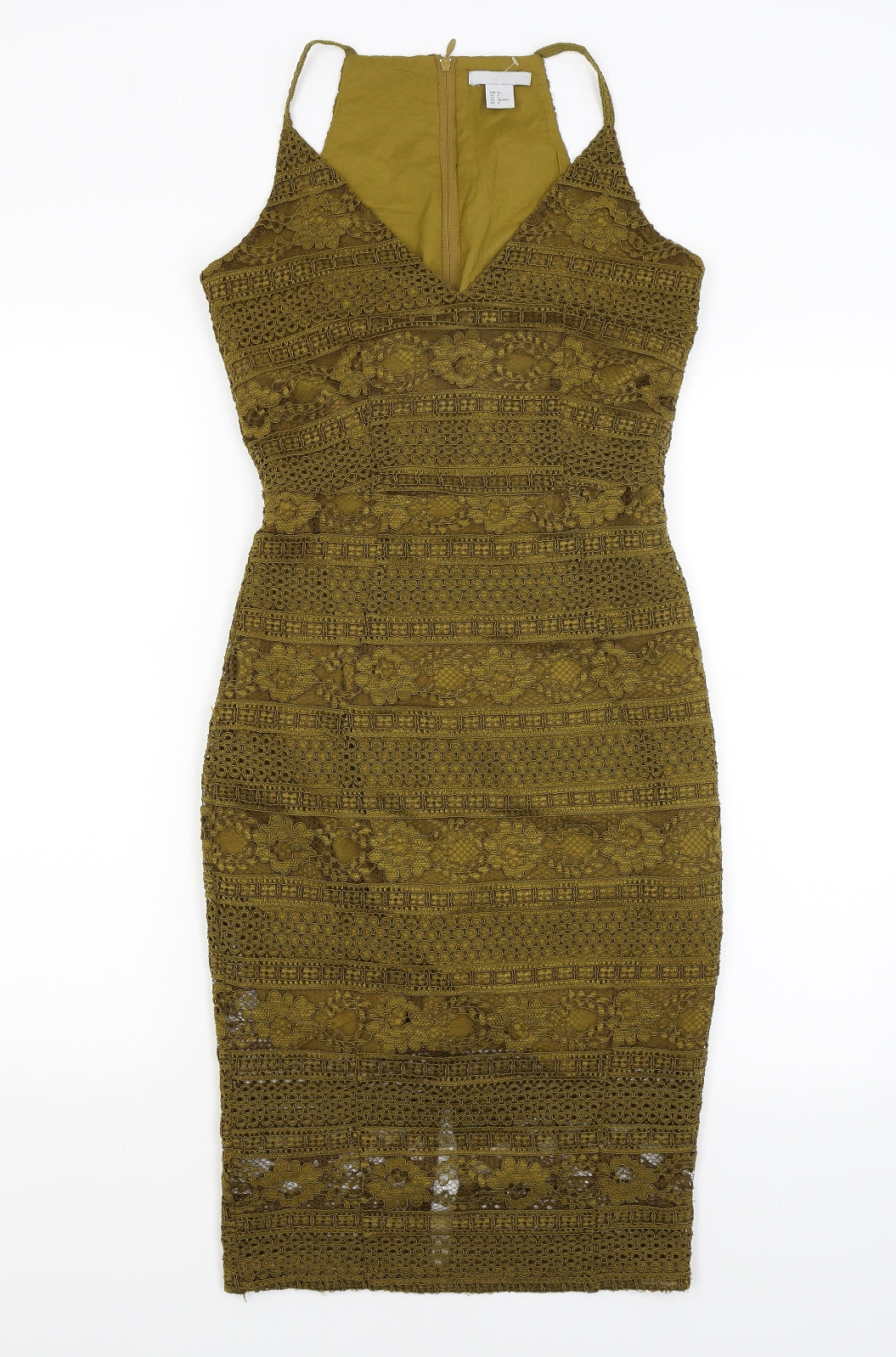 H&M Womens Green Floral  Bodycon  Size 8