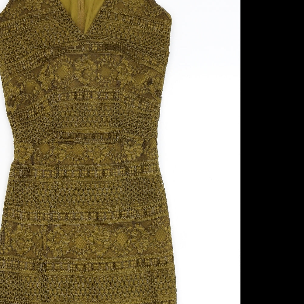 H&M Womens Green Floral  Bodycon  Size 8