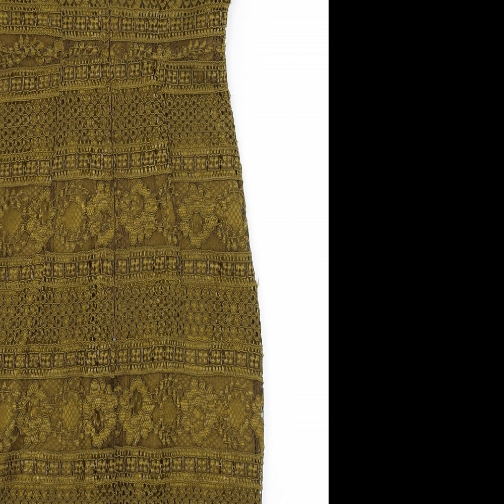 H&M Womens Green Floral  Bodycon  Size 8