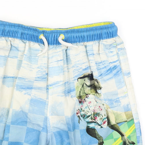Surf Life Boys Blue Check  Utility Shorts Size 10-11 Years - Dinosaur