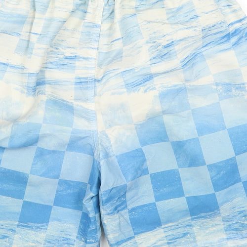 Surf Life Boys Blue Check  Utility Shorts Size 10-11 Years - Dinosaur