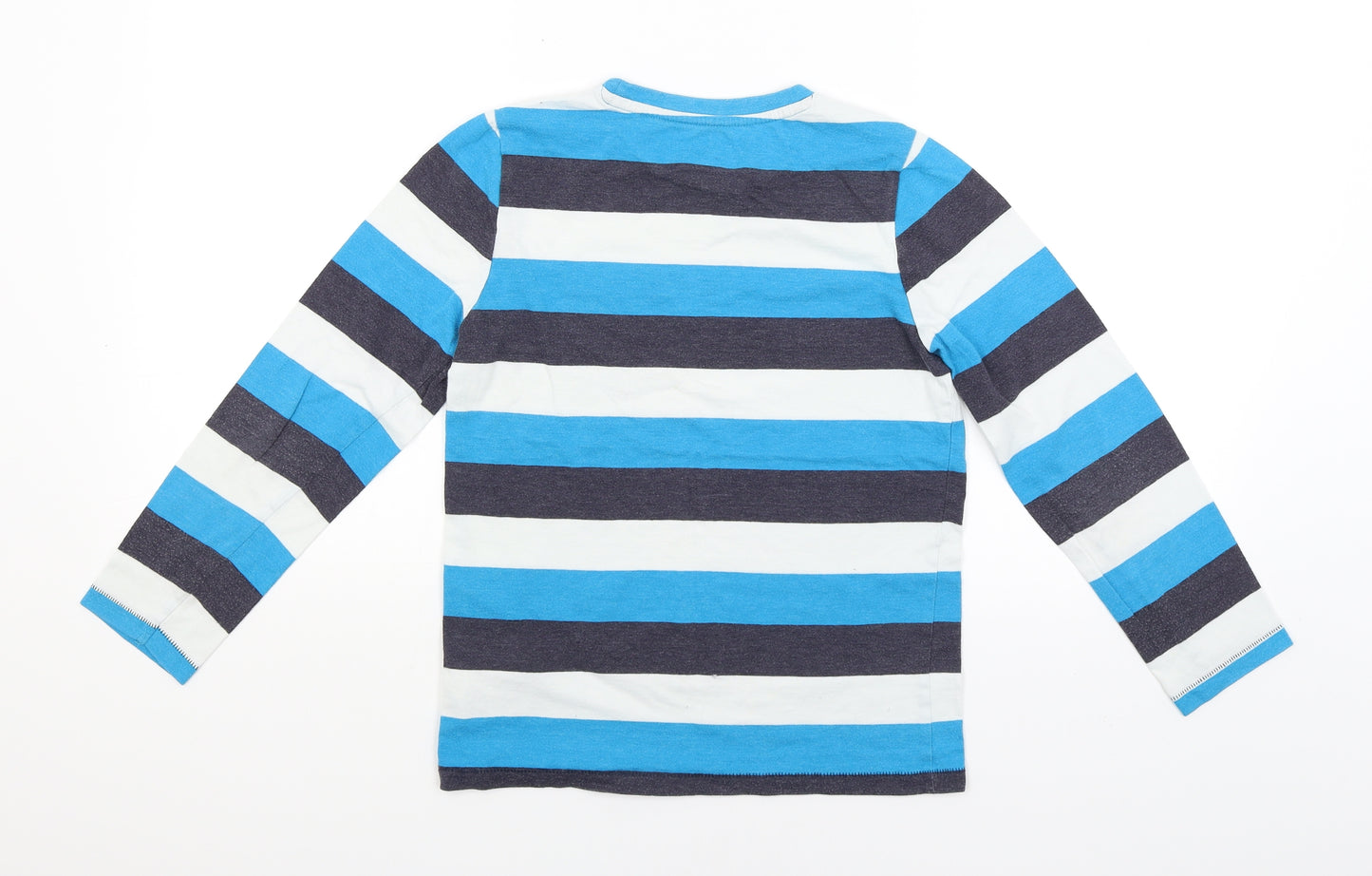 F&F Boys Blue Striped  Basic T-Shirt Size 9-10 Years