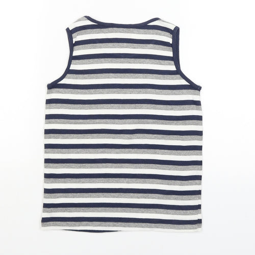 Designers Boys Boys Blue Striped  Basic Tank Size 7 Years