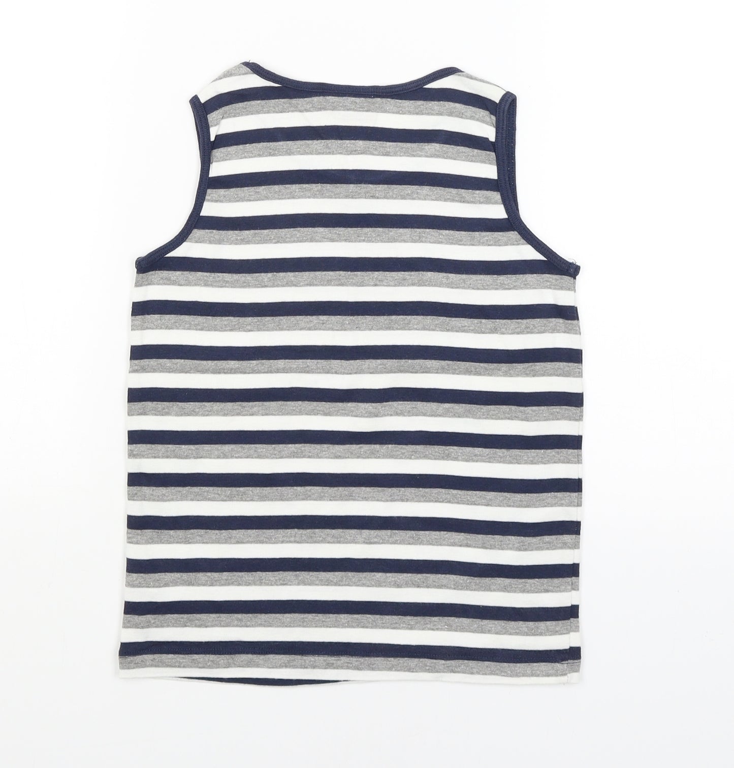 Designers Boys Boys Blue Striped  Basic Tank Size 7 Years