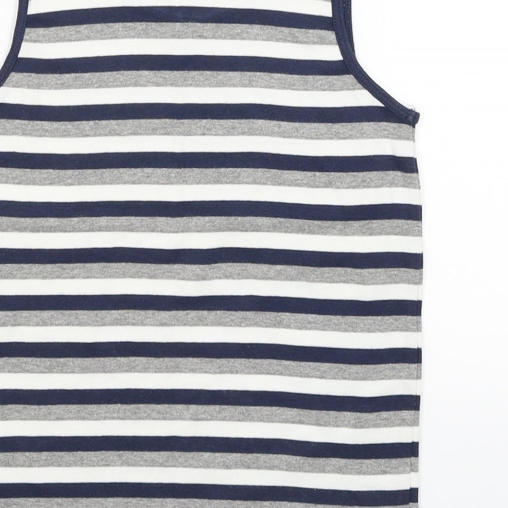 Designers Boys Boys Blue Striped  Basic Tank Size 7 Years