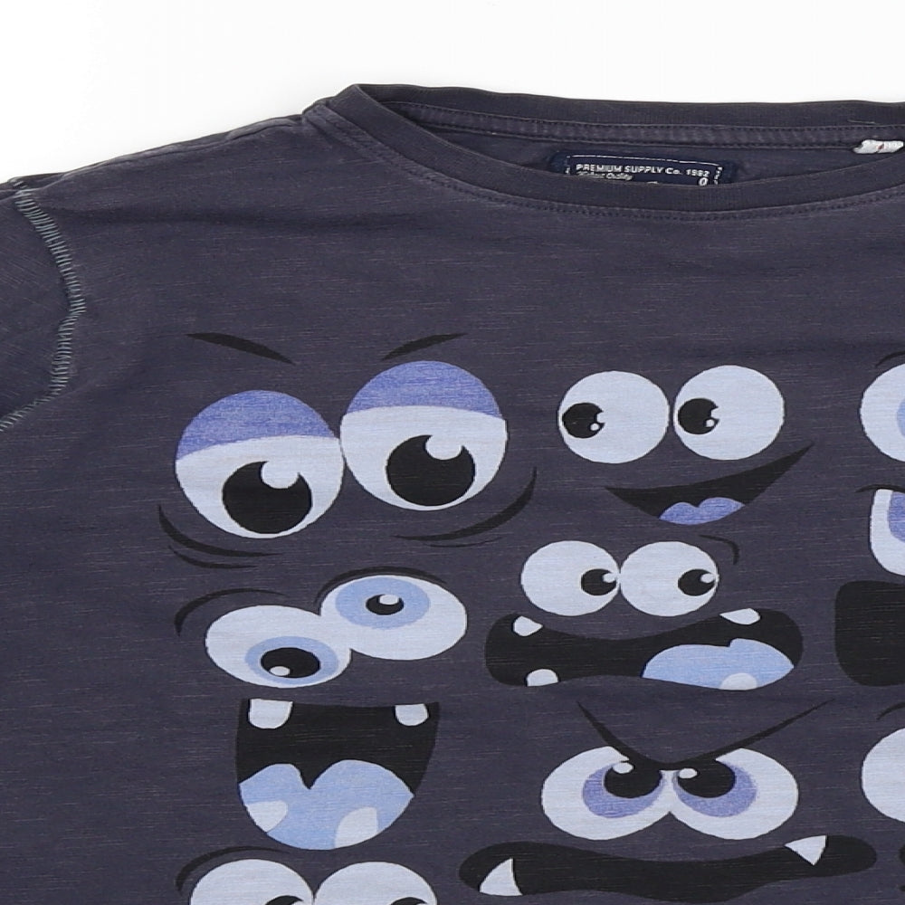 NEXT Boys Blue   Basic T-Shirt Size 10 Years  - Faces