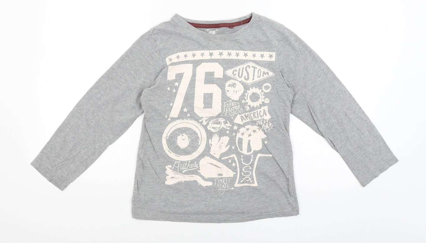 TU Boys Grey   Basic T-Shirt Size 10 Years  - Motorbike