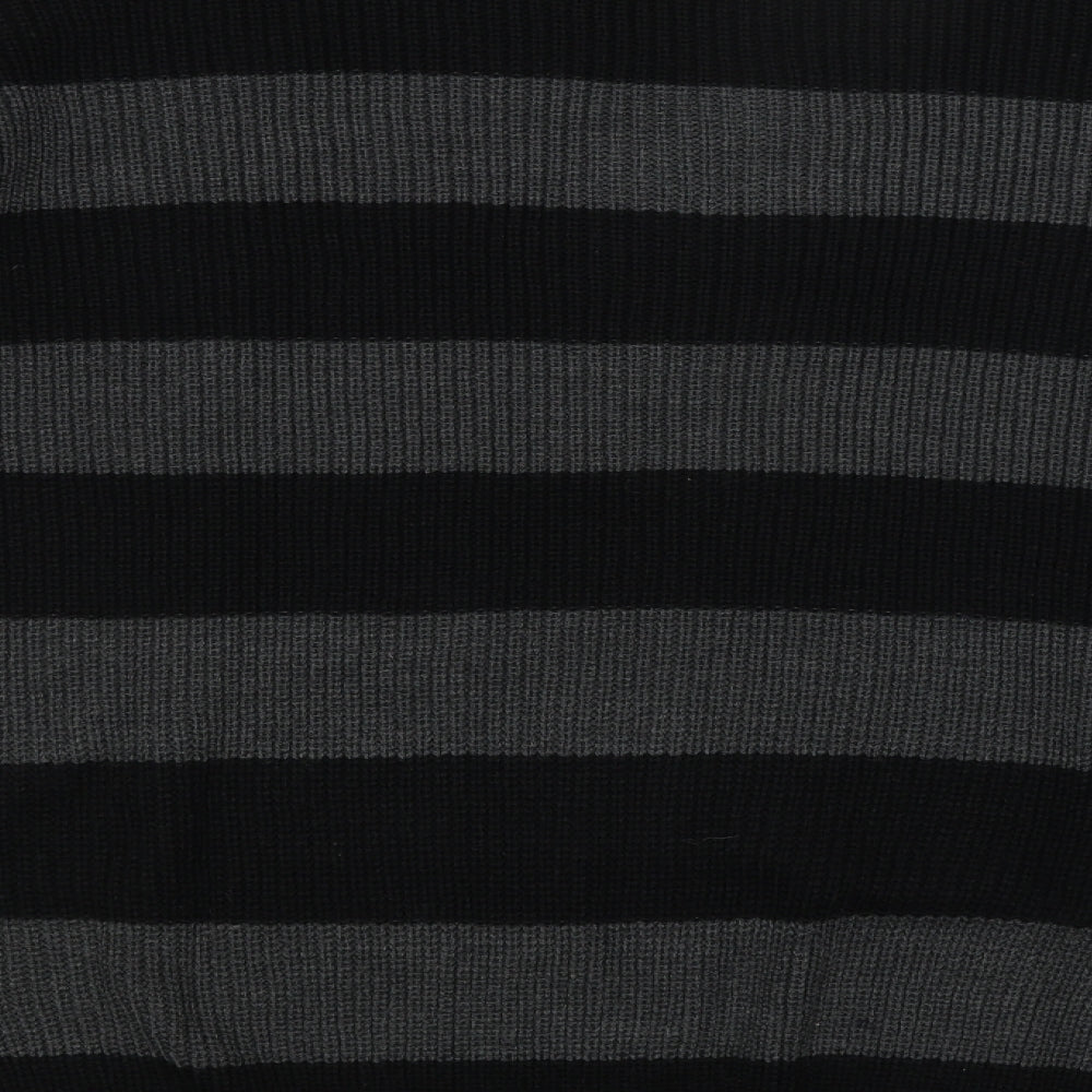 Yours Womens Black Striped  Pullover Jumper Size 24
