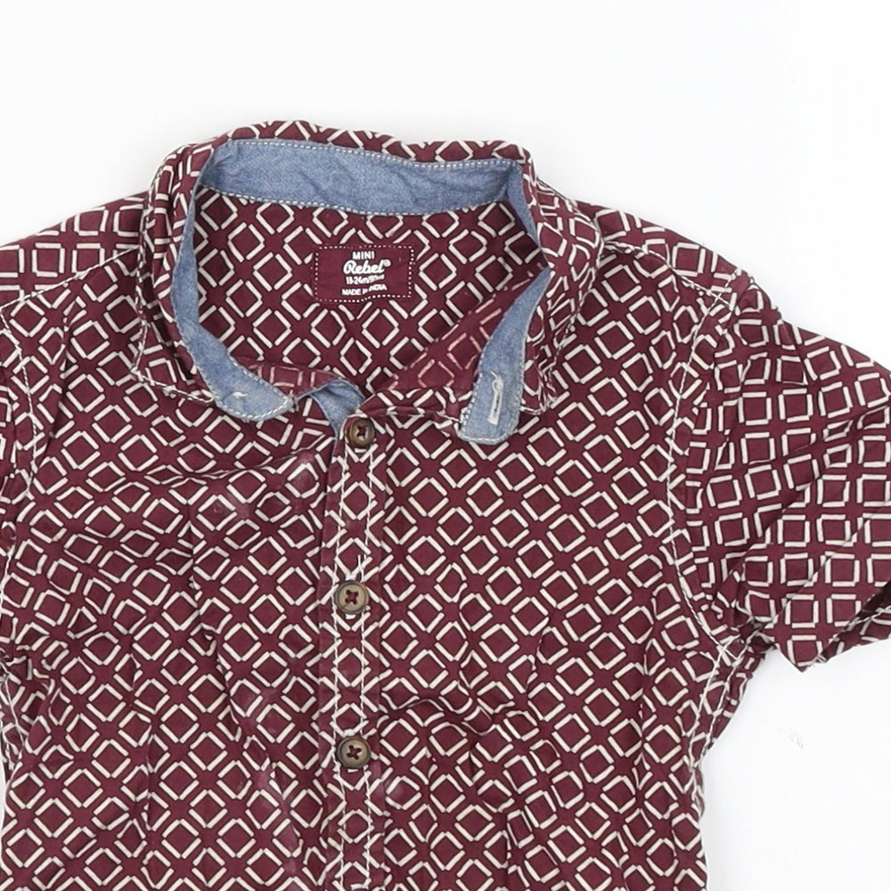 Mini Rebel Baby Red   Basic Button-Up Size 18-24 Months