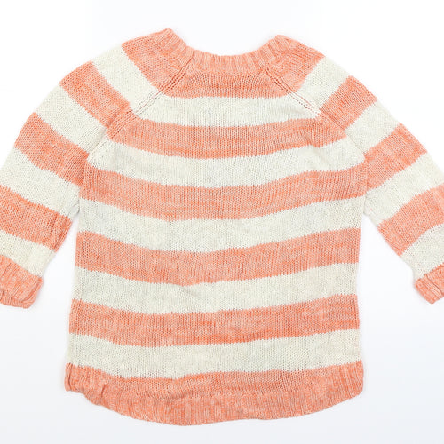 F&F Womens Orange Striped  Pullover Jumper Size 12