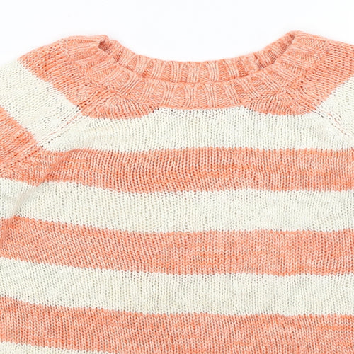 F&F Womens Orange Striped  Pullover Jumper Size 12