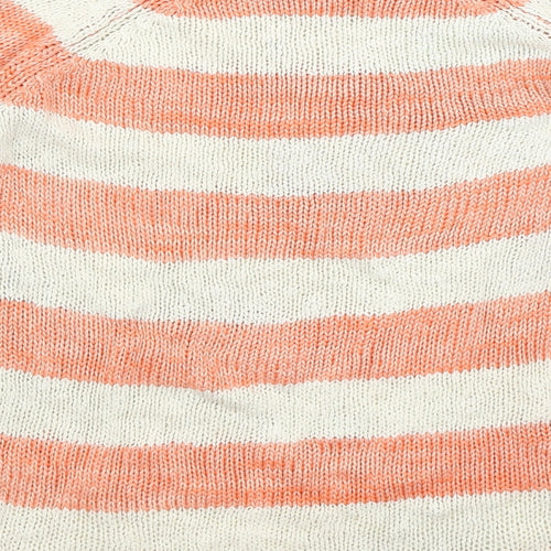 F&F Womens Orange Striped  Pullover Jumper Size 12