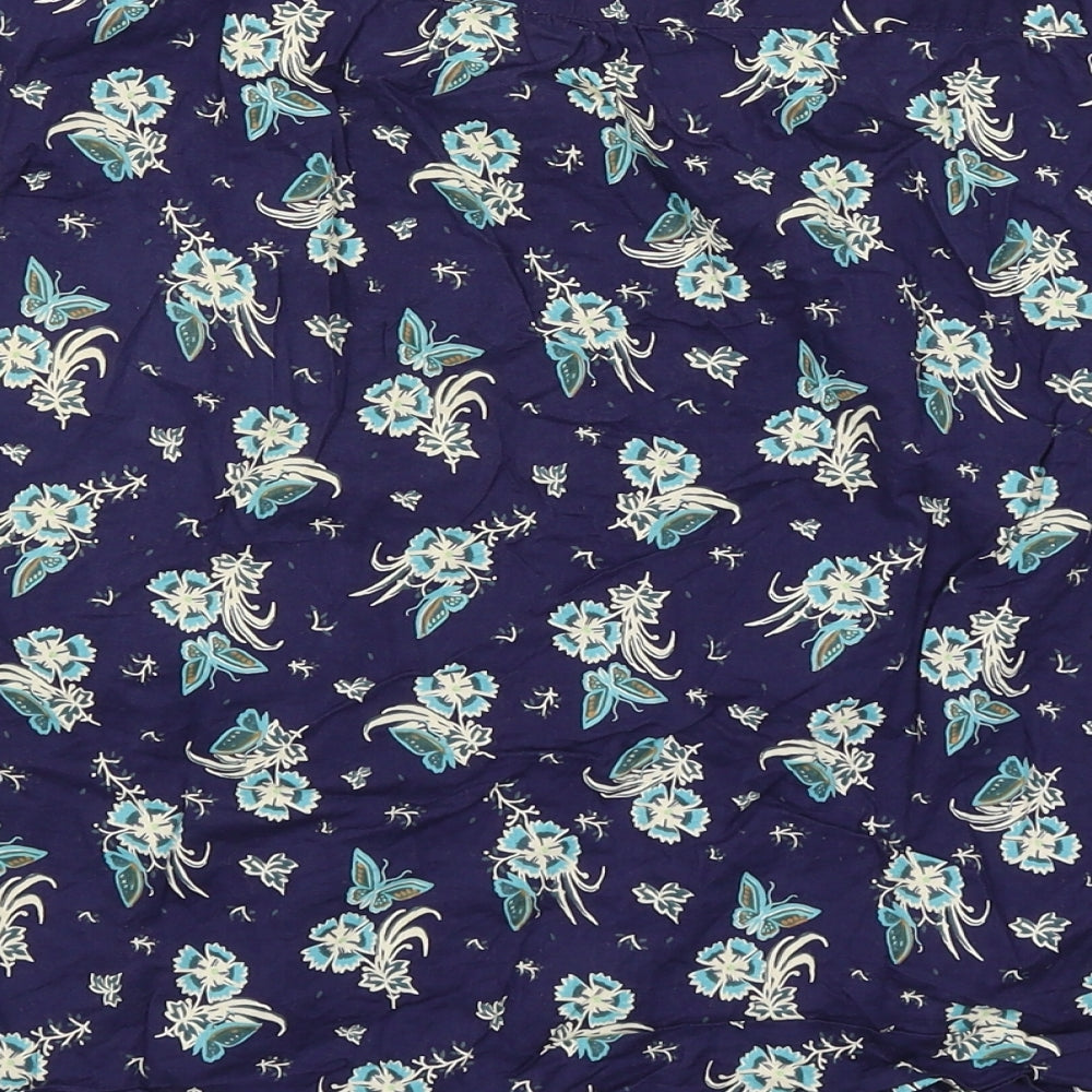 Papaya Womens Blue Floral  Basic Button-Up Size 16