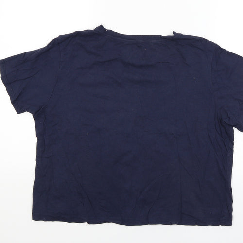 Primark Womens Blue   Cropped T-Shirt Size L  - Perfection