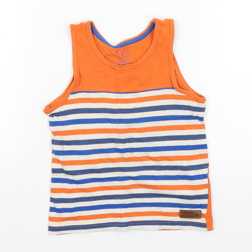 F&F Boys Orange Striped  Basic Tank Size 3-4 Years