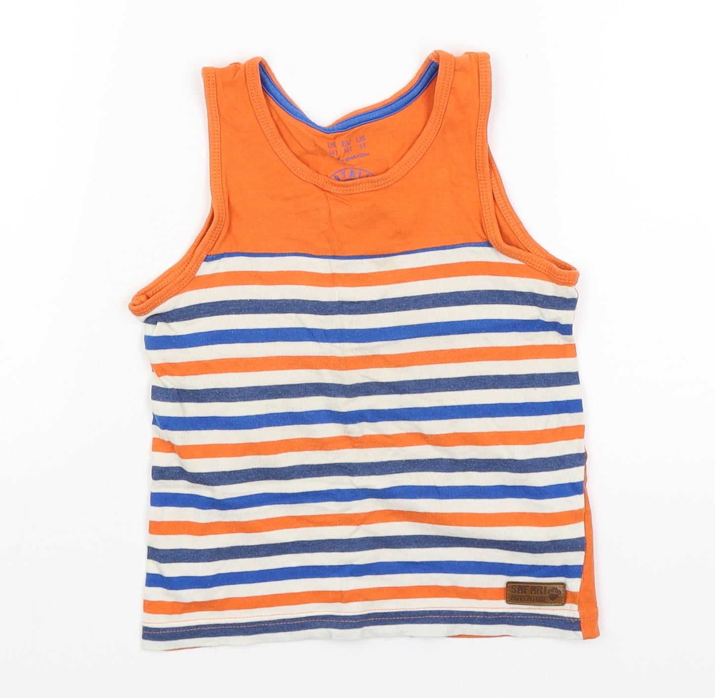 F&F Boys Orange Striped  Basic Tank Size 3-4 Years