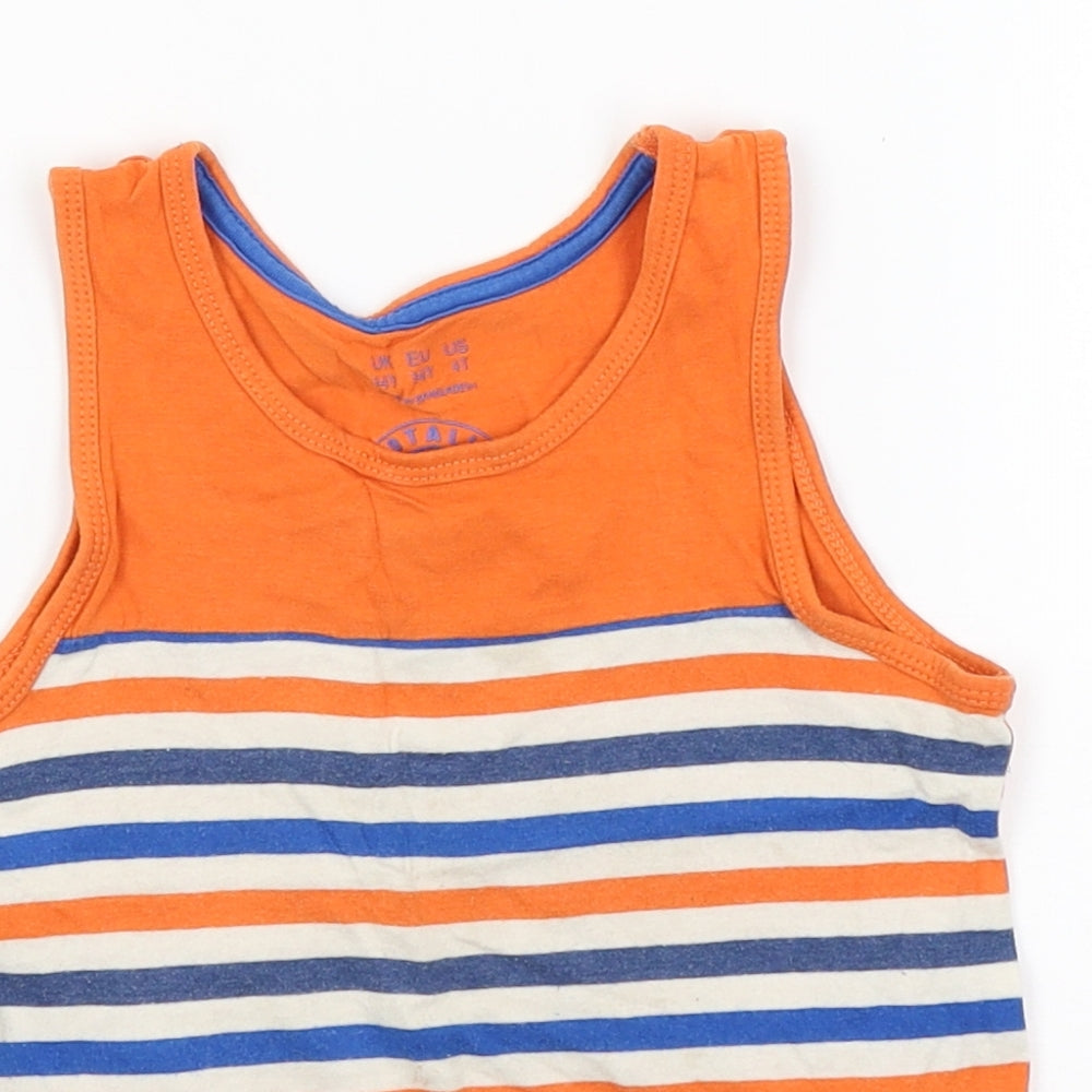 F&F Boys Orange Striped  Basic Tank Size 3-4 Years