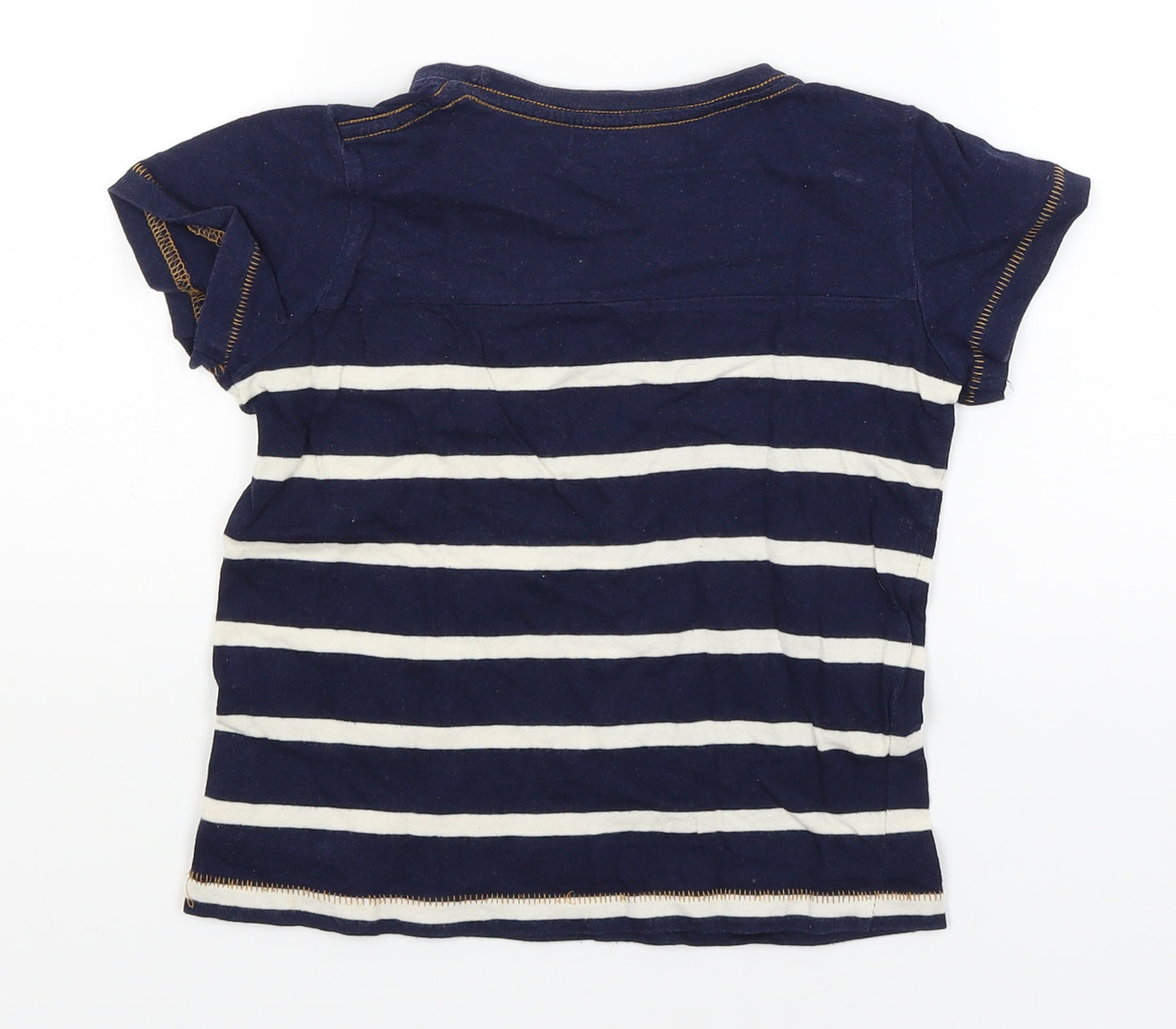 Avenue Kids Boys Blue Striped  Basic T-Shirt Size 5-6 Years