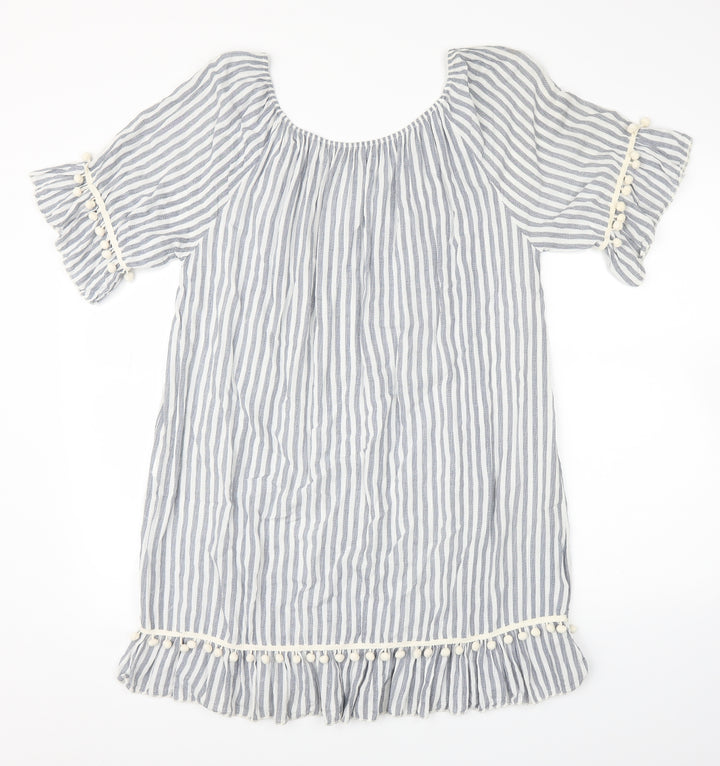 Preworn Womens Blue Striped  Shift  Size L