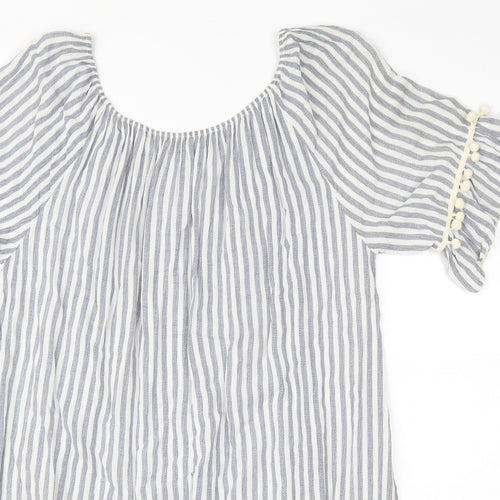 Preworn Womens Blue Striped  Shift  Size L