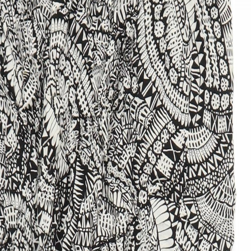 New Look Womens Black Paisley  Harem Trousers Size 16 L21 in