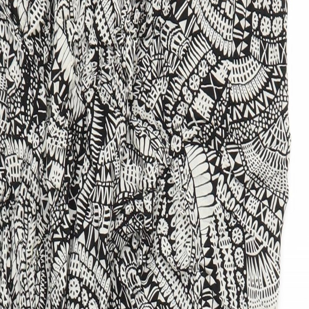 New Look Womens Black Paisley  Harem Trousers Size 16 L21 in