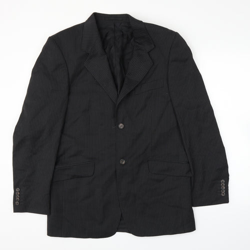 Philosophy Blues Original Mens Black Striped  Jacket Suit Jacket Size 42