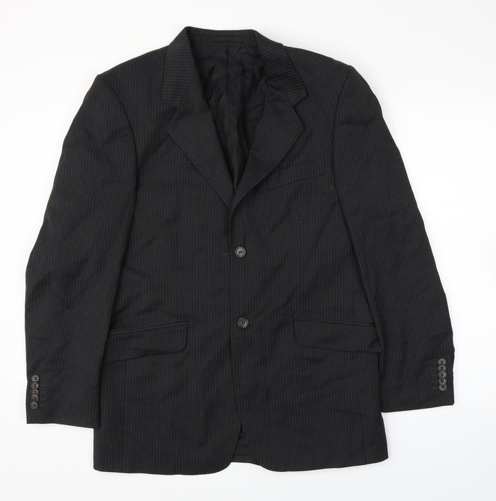Philosophy Blues Original Mens Black Striped  Jacket Suit Jacket Size 42