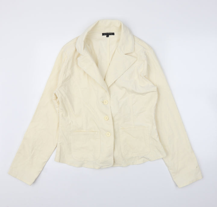Saint Tropez Womens Ivory  Corduroy Jacket  Size XL